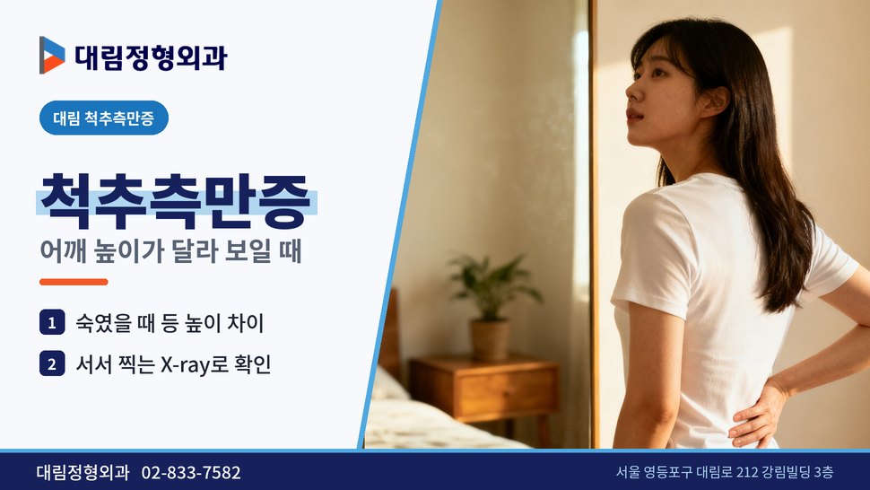 대림 척추측만증 정형외과, 양쪽 어깨 높이가 달라 보일 때